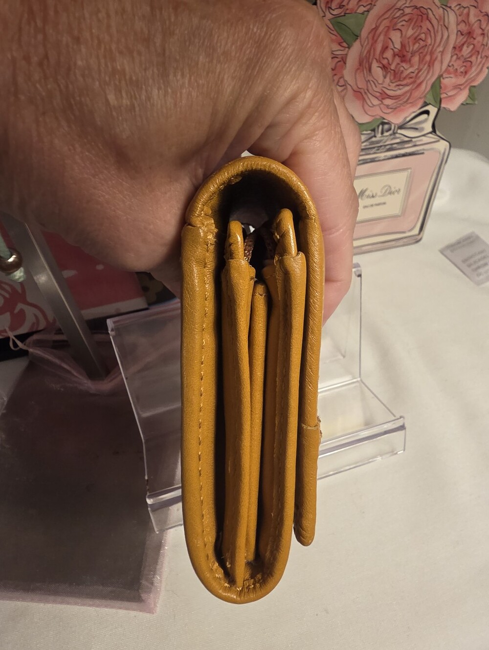 Coach Mustard Yellow Leather Trifold Wallet - Picture 11 of 14
